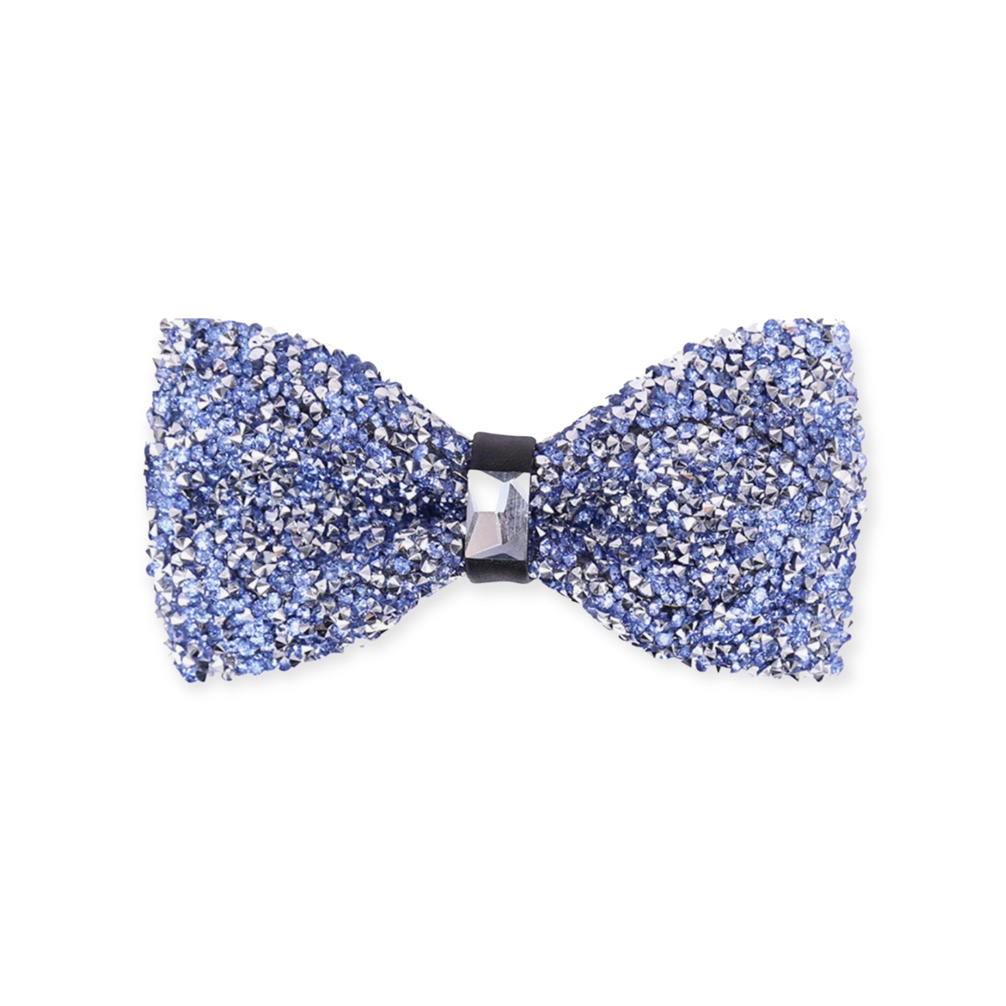 Light Blue/ Silver Crystal Bow Tie